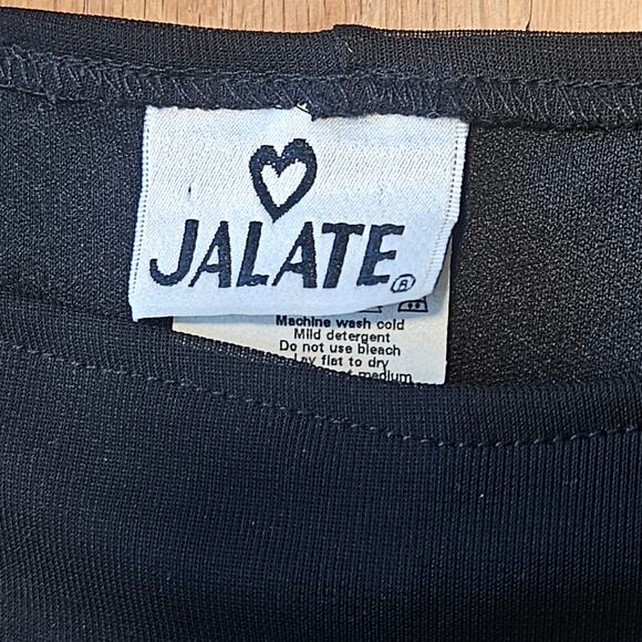 Vtg Jalate Midi Dress Med Black Embroidered Sheer Overlay Fairycore Whimsigoth - Picture 5 of 10